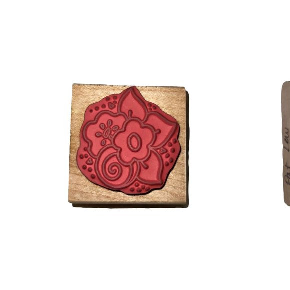 Lot 2 Vintage DOTS Alias Smith & Rowe Wood Rubber Stamps Confetti Posey Bunch - Picture 4 of 6